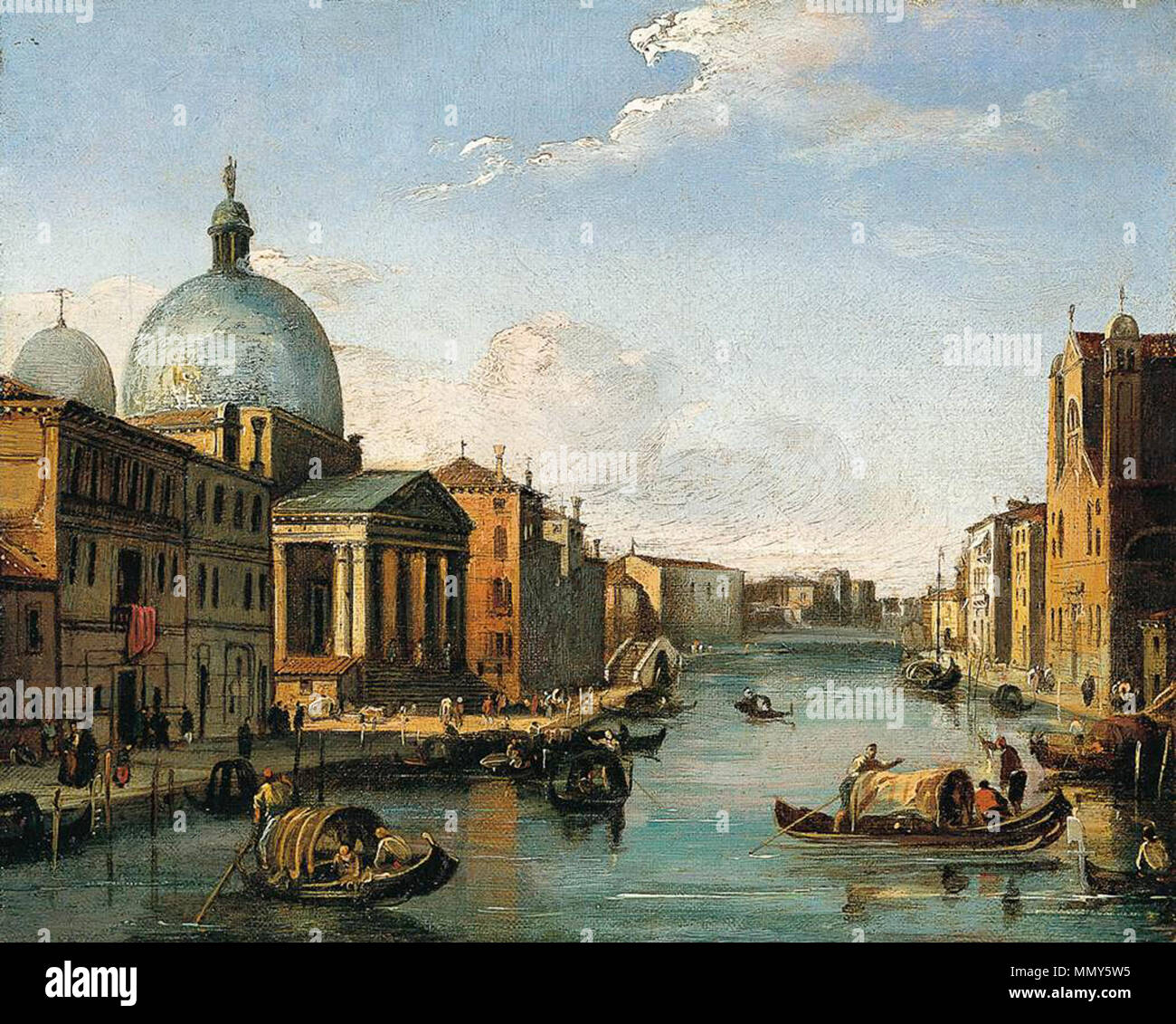 English: Venetian View . first half of 19th century. Giovanni Migliara - Venetian View - WGA15652 Stock Photo