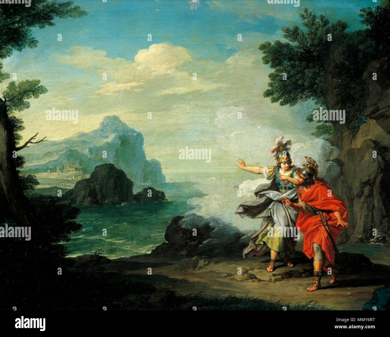 English Athena revealing Ithaca to Ulysses . 18th century. Giuseppe