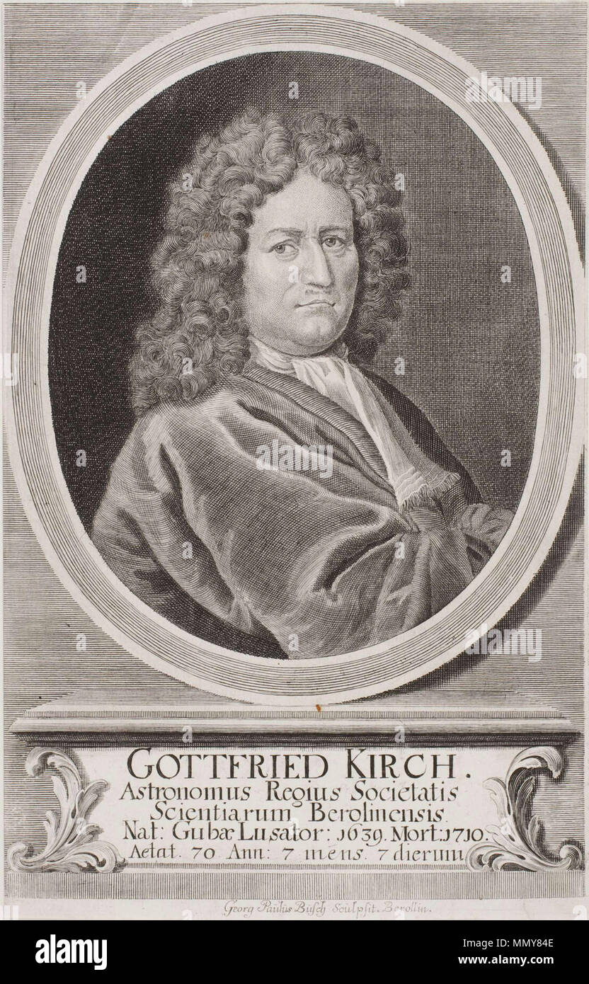 . Gottfried Kirch  . before 1756. Gottfried Kirch Stock Photo