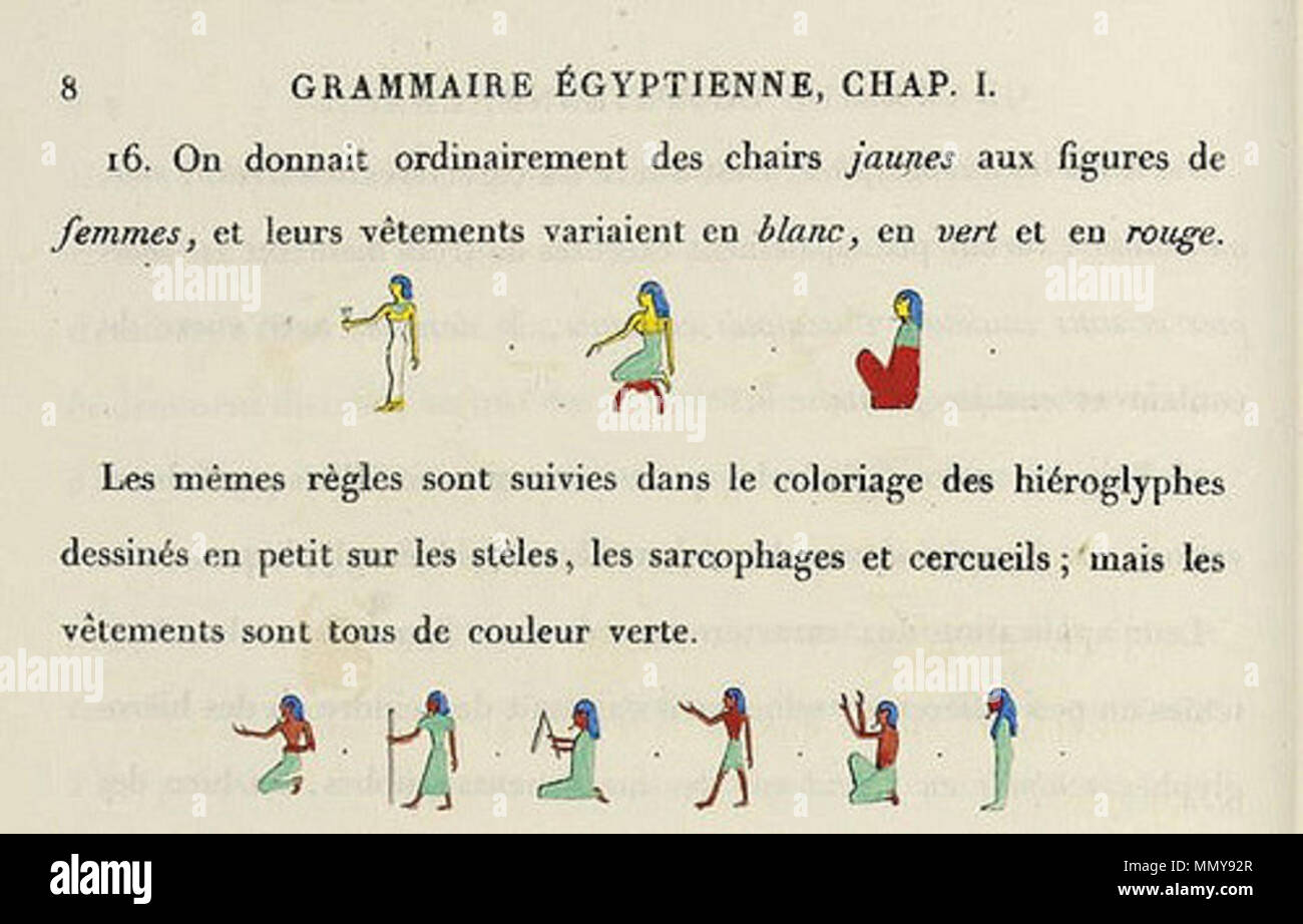 Grammaire égyptienne, chap. I, p. 8 Stock Photo