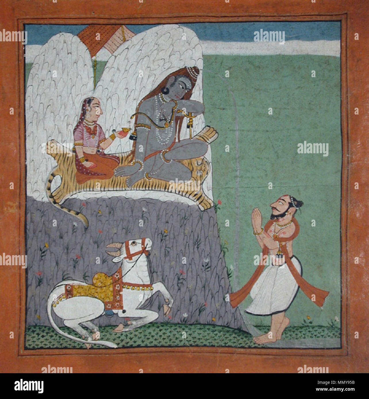 Original Shiva Parvati painting, Traditional Shiva Parvati Indian artwork, medium size 56 x 38 cm .br Original Shiva Parvati painting, Traditional Shiva Parvati Indian artwork, medium size 56 x 38 cm .br