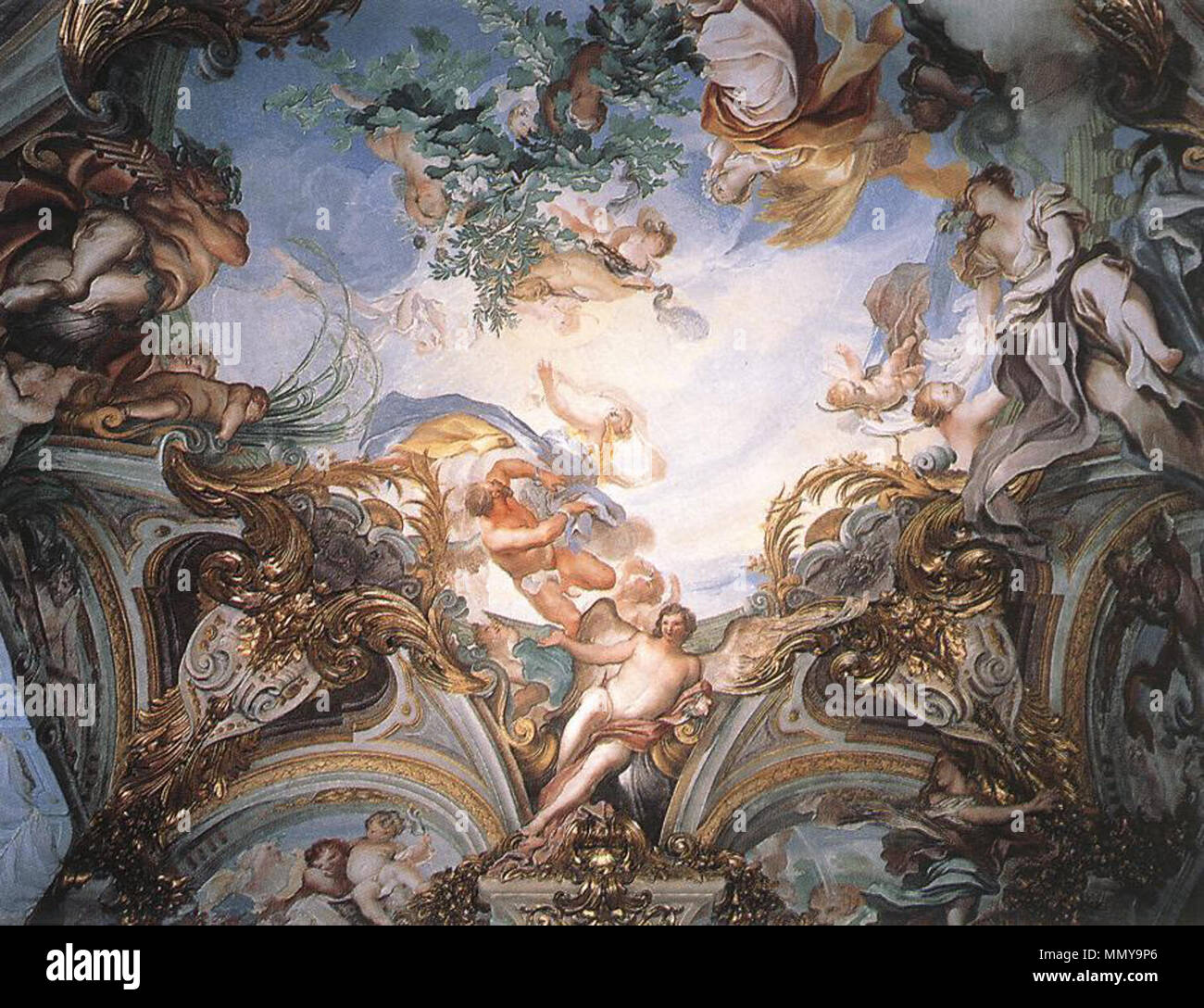 English: Summer . 1680s. Gregorio de Ferrari - Summer - WGA07829 Stock ...
