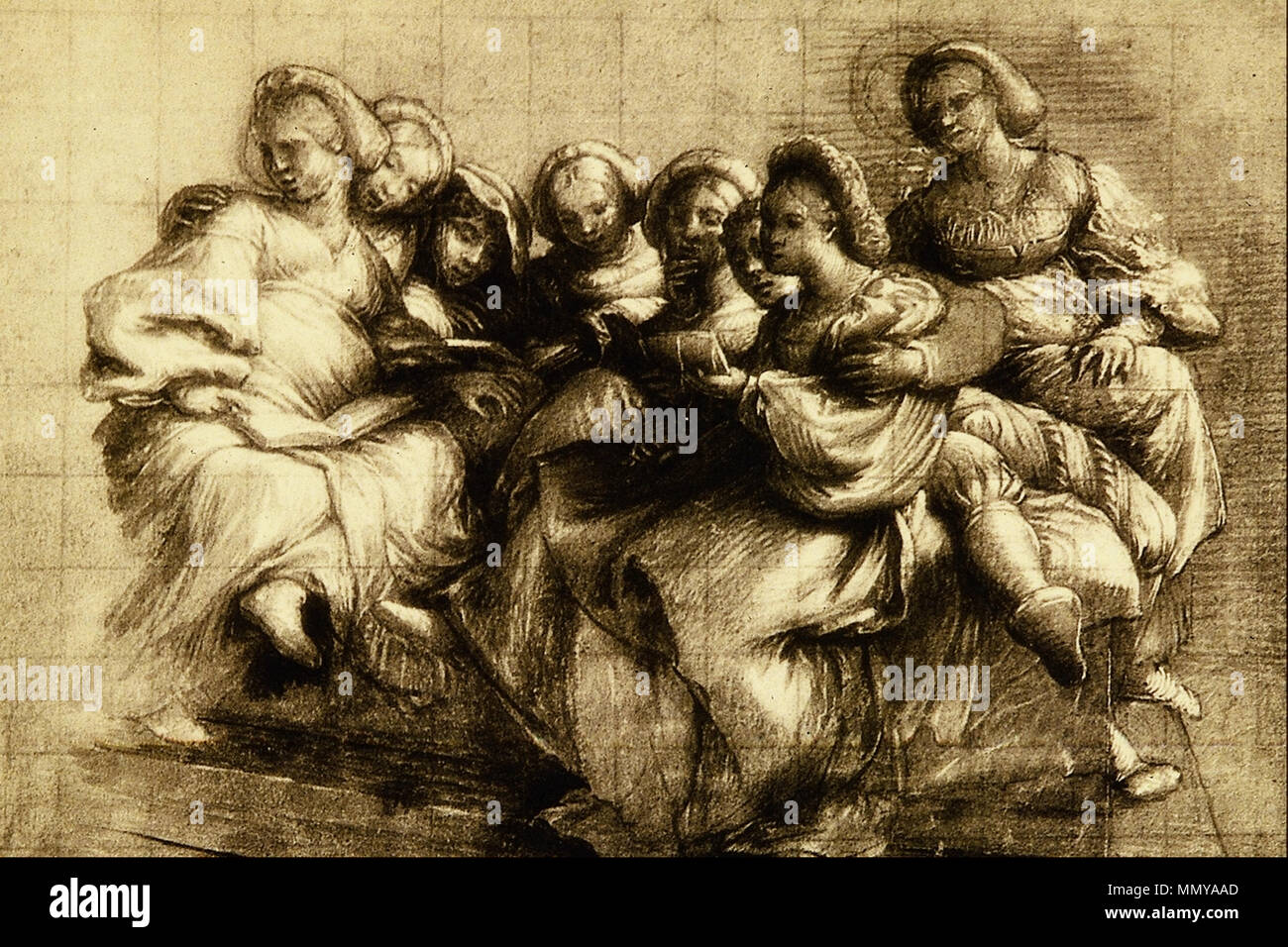 .  Gruppo di Donne Gruppo di Donne - Giorgione (Giorgio Barbarelli) Stock Photo