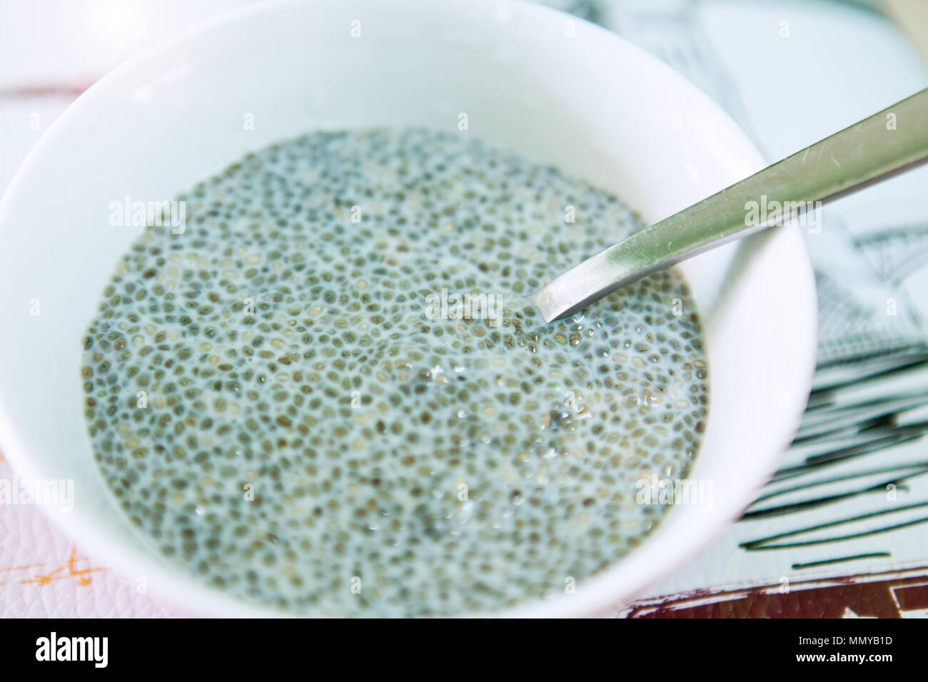 Super delicious and healthy way to consume chia seed for great health Stock Photo