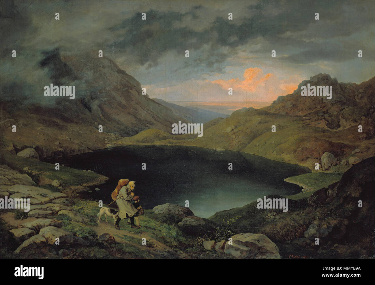 German Teich im Riesengebirge Lake in the Riesengebirge. 1839. Gustav