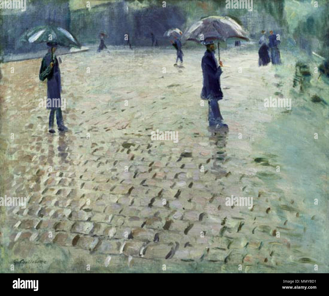 Gustave Caillebotte, 1877 - Rue de Paris, jour de pluie (étude) Stock Photo