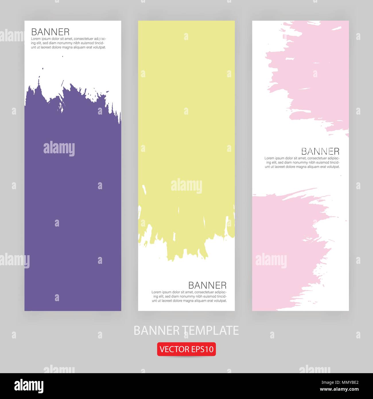Grunge Banner Template Hand Drawn Painted Scratched Grunge Design