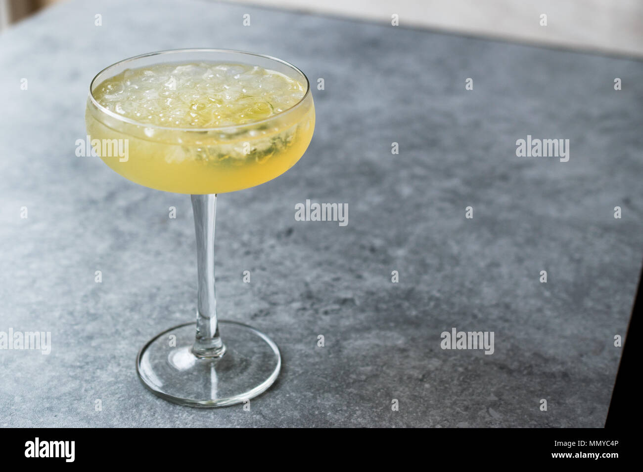 Gin Gimlet Cocktail with Lime and Crushed Ice. Beverage Concept Stock