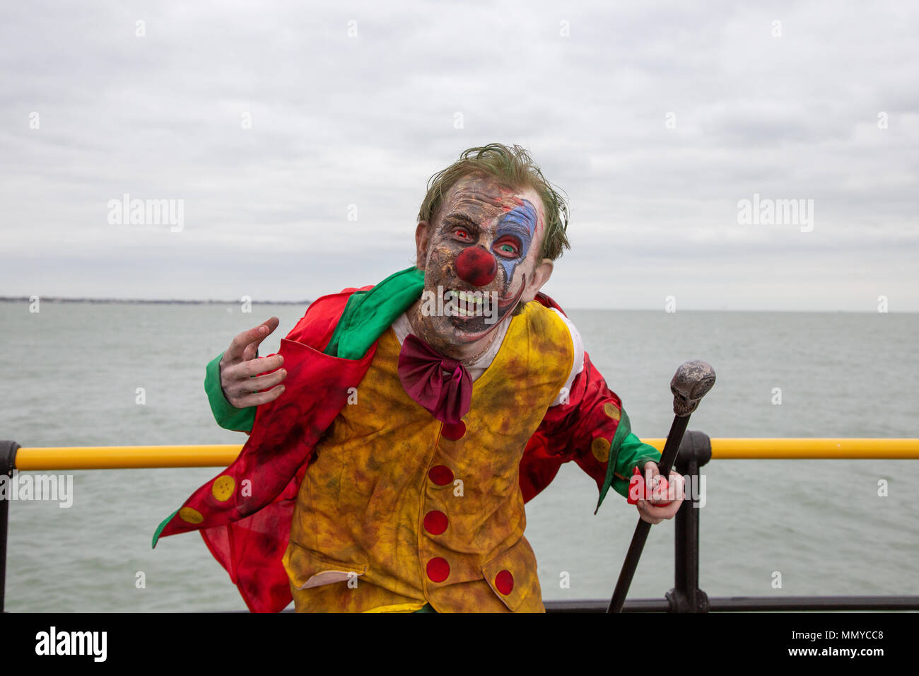 Zombies take part in the annual Southend Pier zombie walk, Southend on Sea, Essex Stock Photo