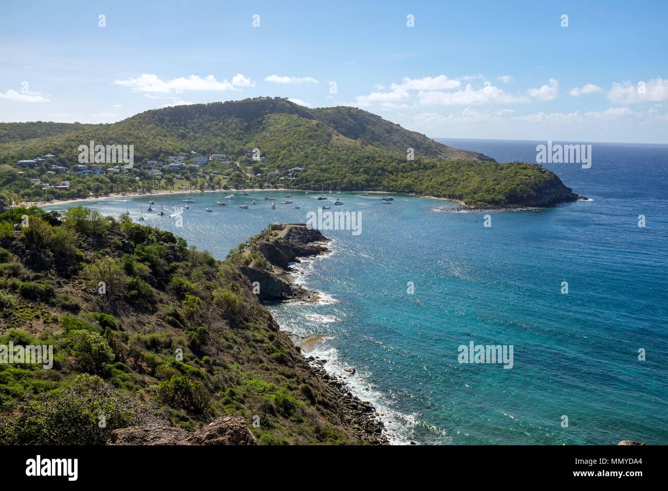 Antigua Lesser Antilles islands in the Caribbean West Indies - Entrance to English Harbour Stock Photo