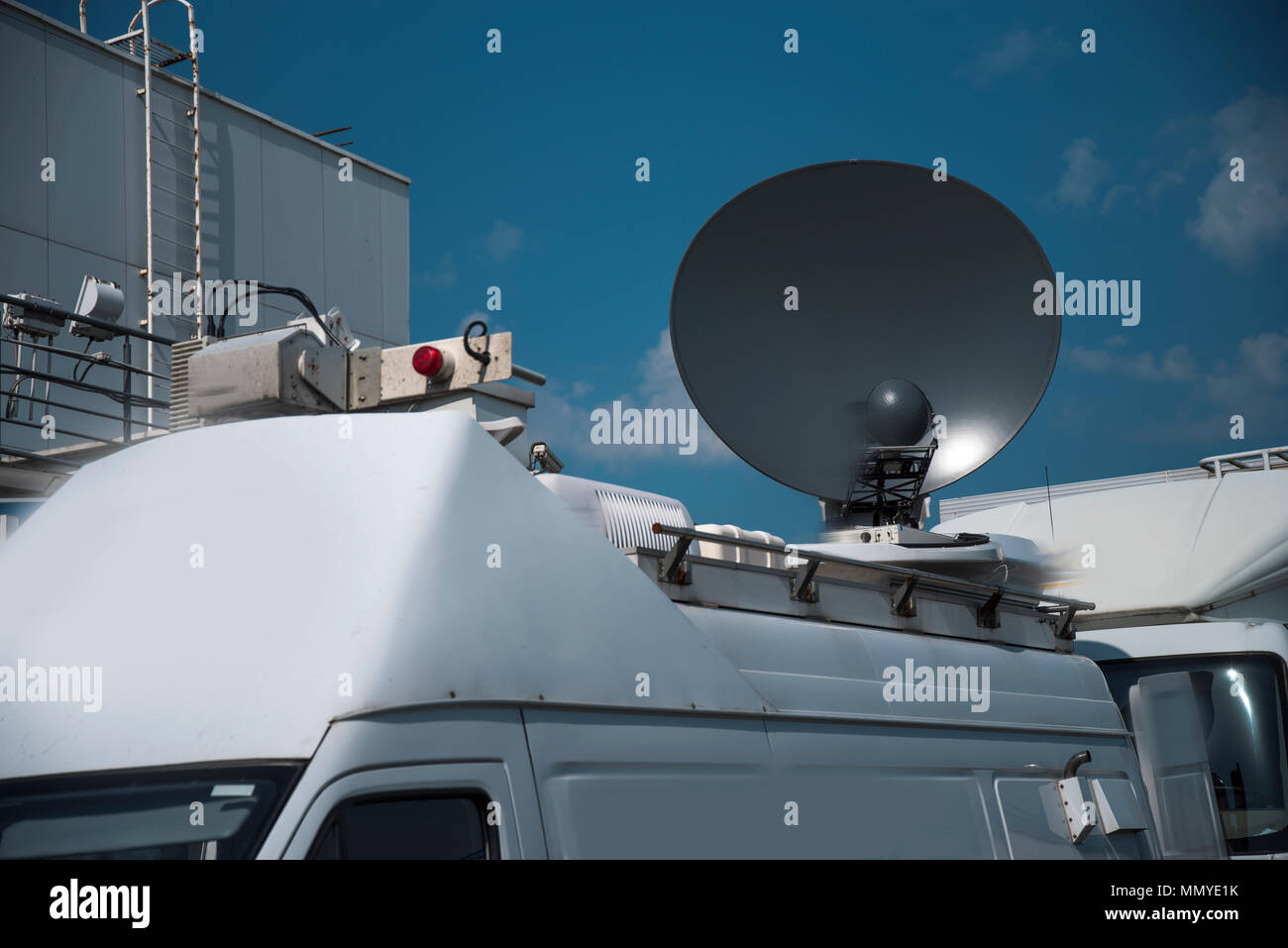 Television station satellite truck hires stock photography and images
