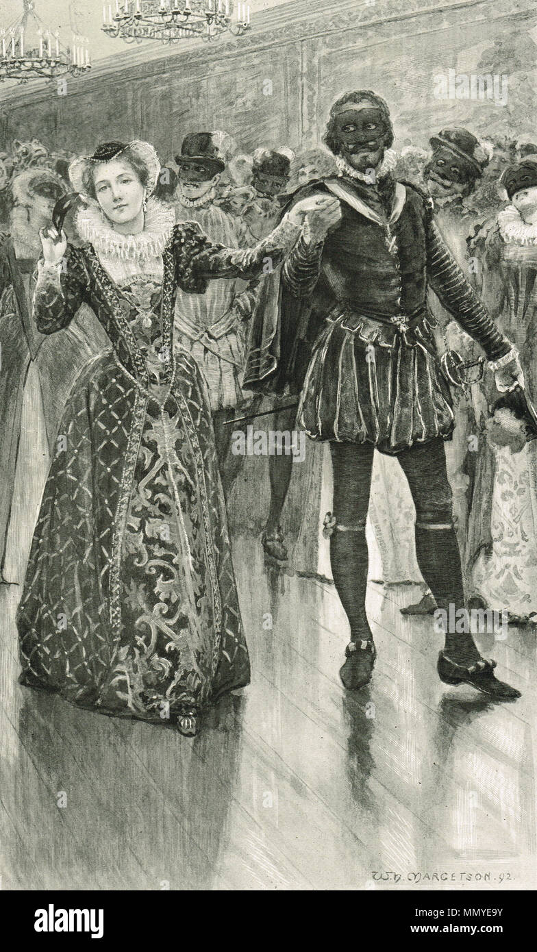 Mary, Queen of Scots, with Lord Bothwell, at a masked ball at Holyrood on the night of the murder of Lord Darnley. 9–10 February 1567 Stock Photo