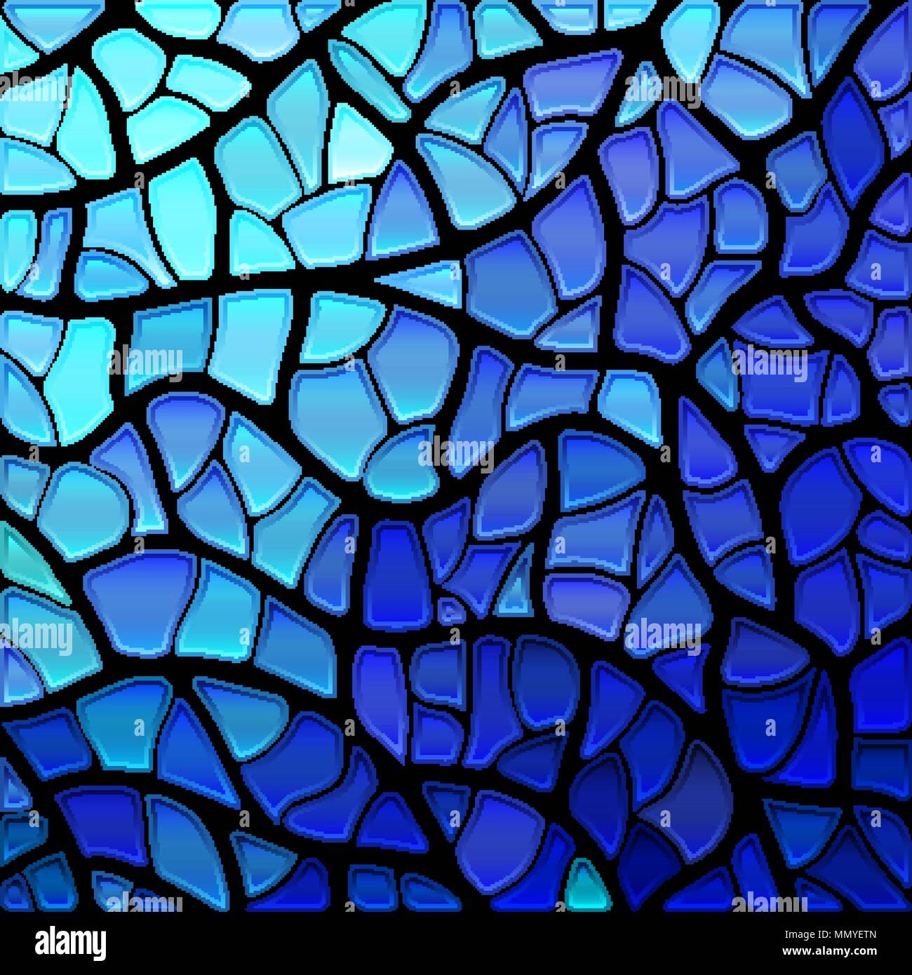 abstract vector stained-glass mosaic background - bright and light blue Stock Vector