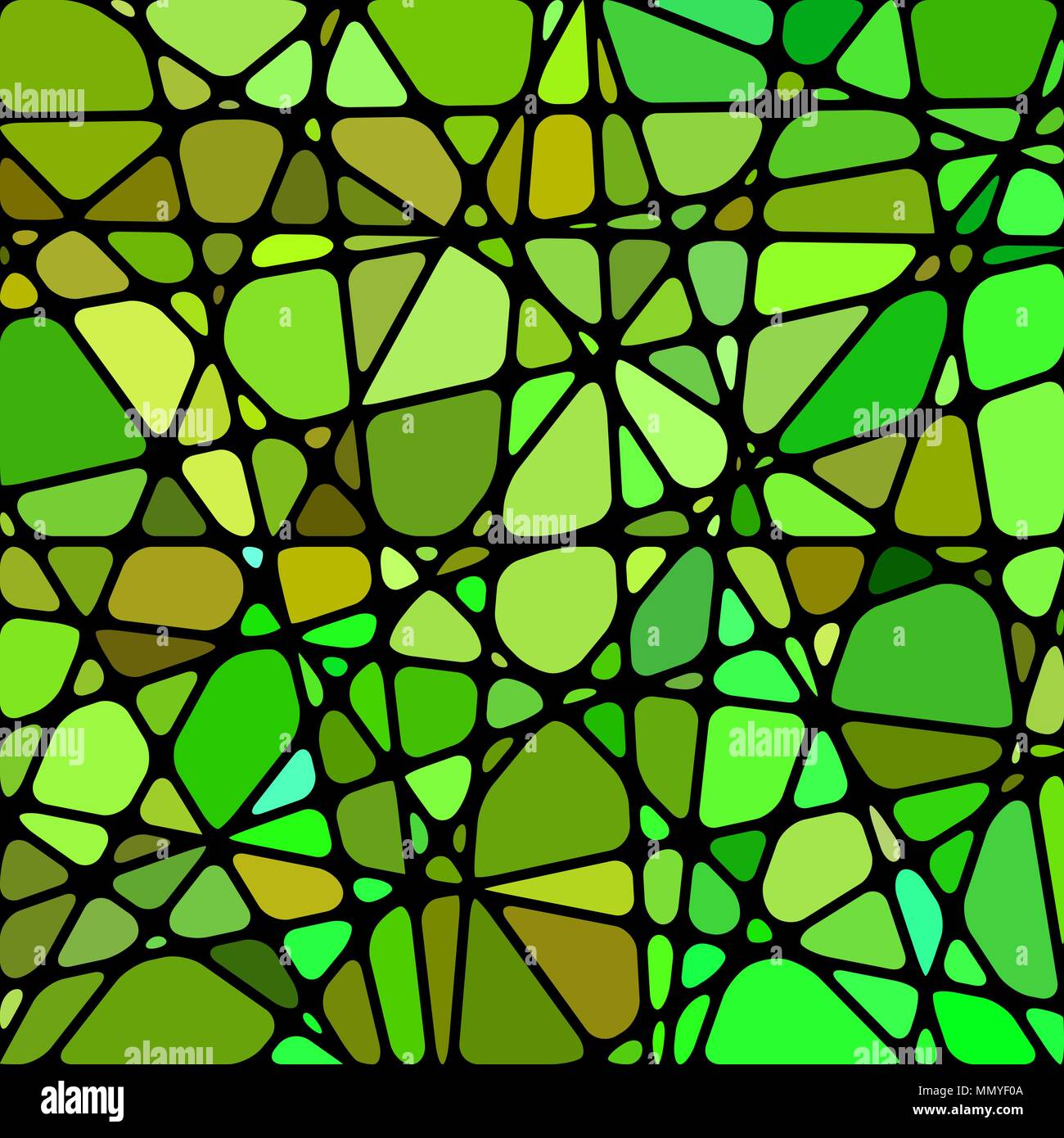 abstract vector stained-glass mosaic background - green and brown Stock ...