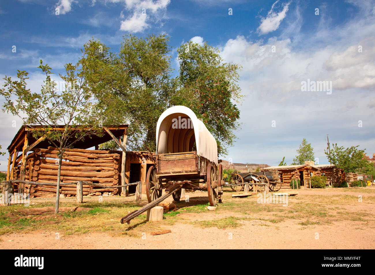 Historial outpost of the Wild West Pioneers on the border between Arizona and Utah Stock Photo