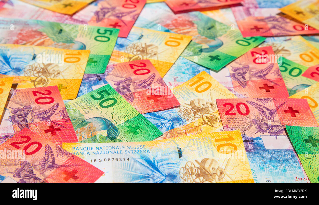 Collection of the new swiss banknotes (issued in 2017 Stock Photo - Alamy