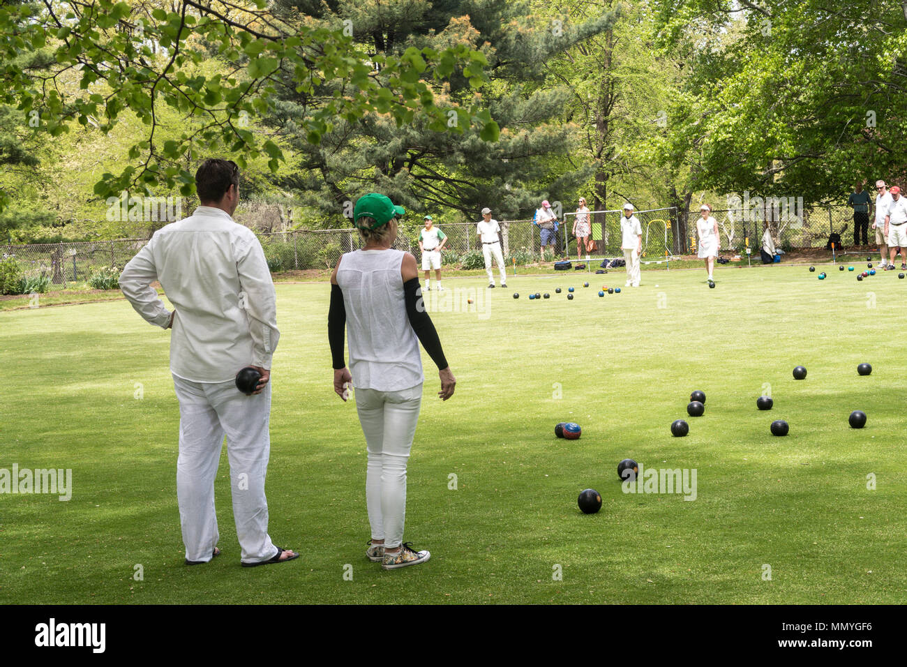 Central Park has a Lawn Bowling Club, NYC, USA Stock Photo Alamy