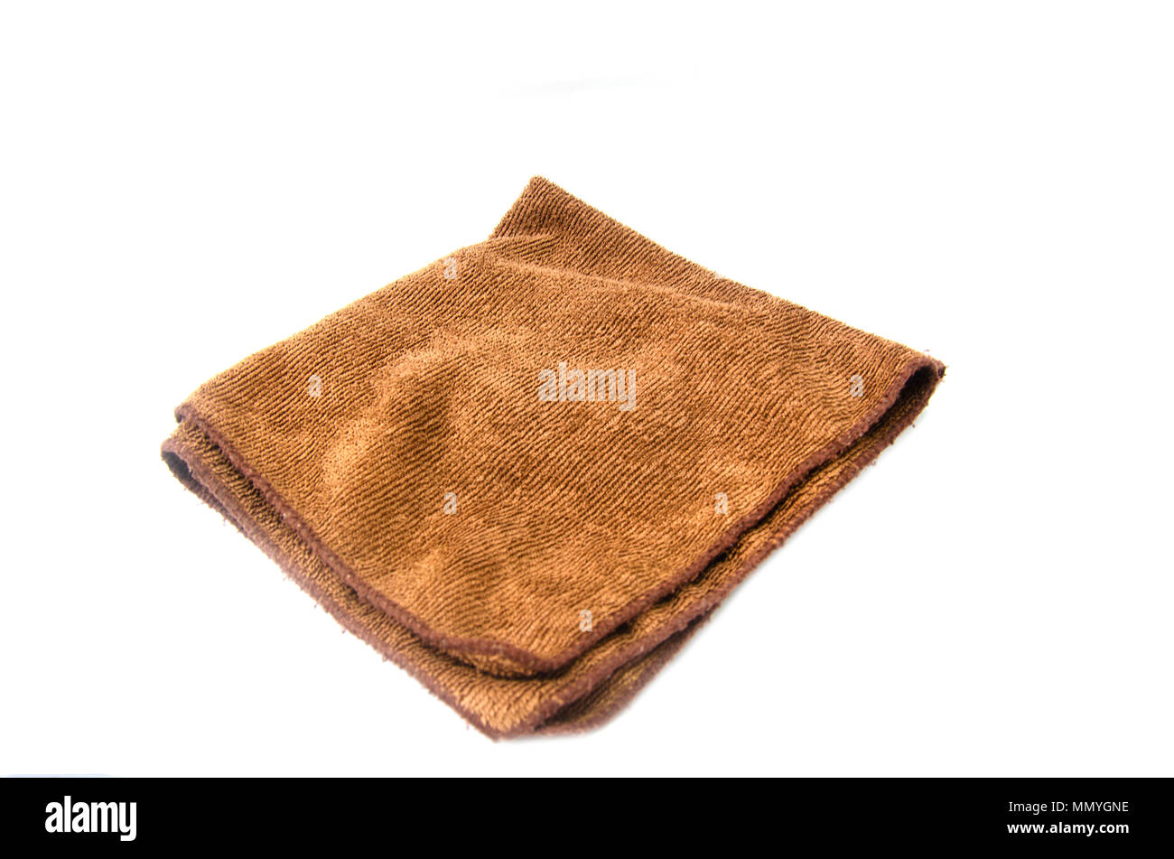 Microfiber cloth on the white background. Stock Photo