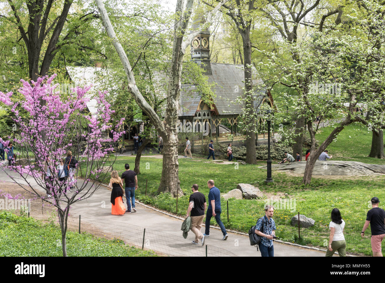 The Dairy Visitor Center and Gift Shop in Springtime, Central Park, NYC