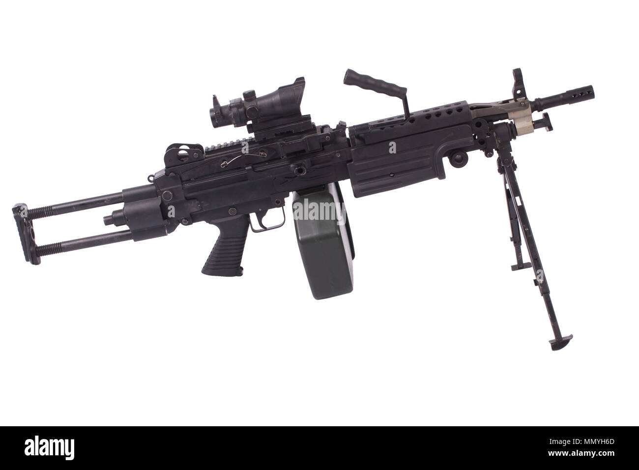 M249 machine gun isolated on white Stock Photo - Alamy