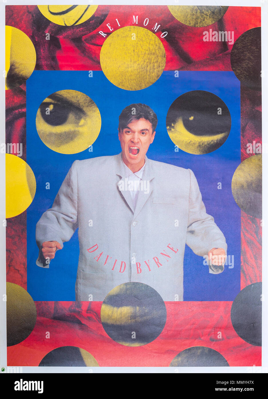 David Byrne promotional Rei Momo, Musical concert poster Stock Photo