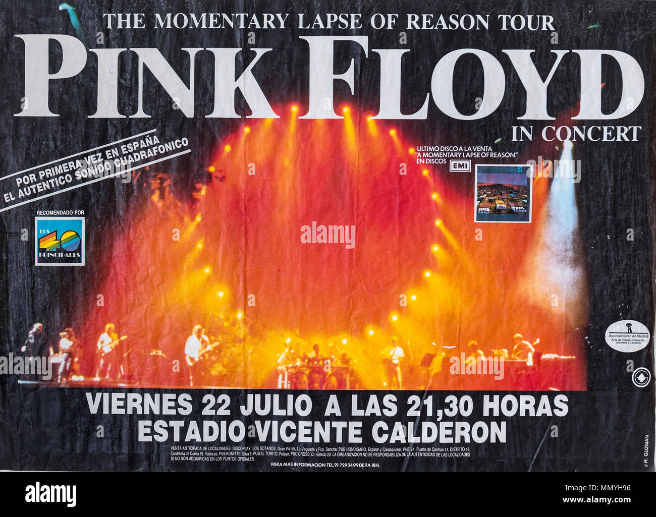 Pink Floyd in concert 1988, The Momentary Lapse of Reason Tour, Musical concert poster Stock Photo