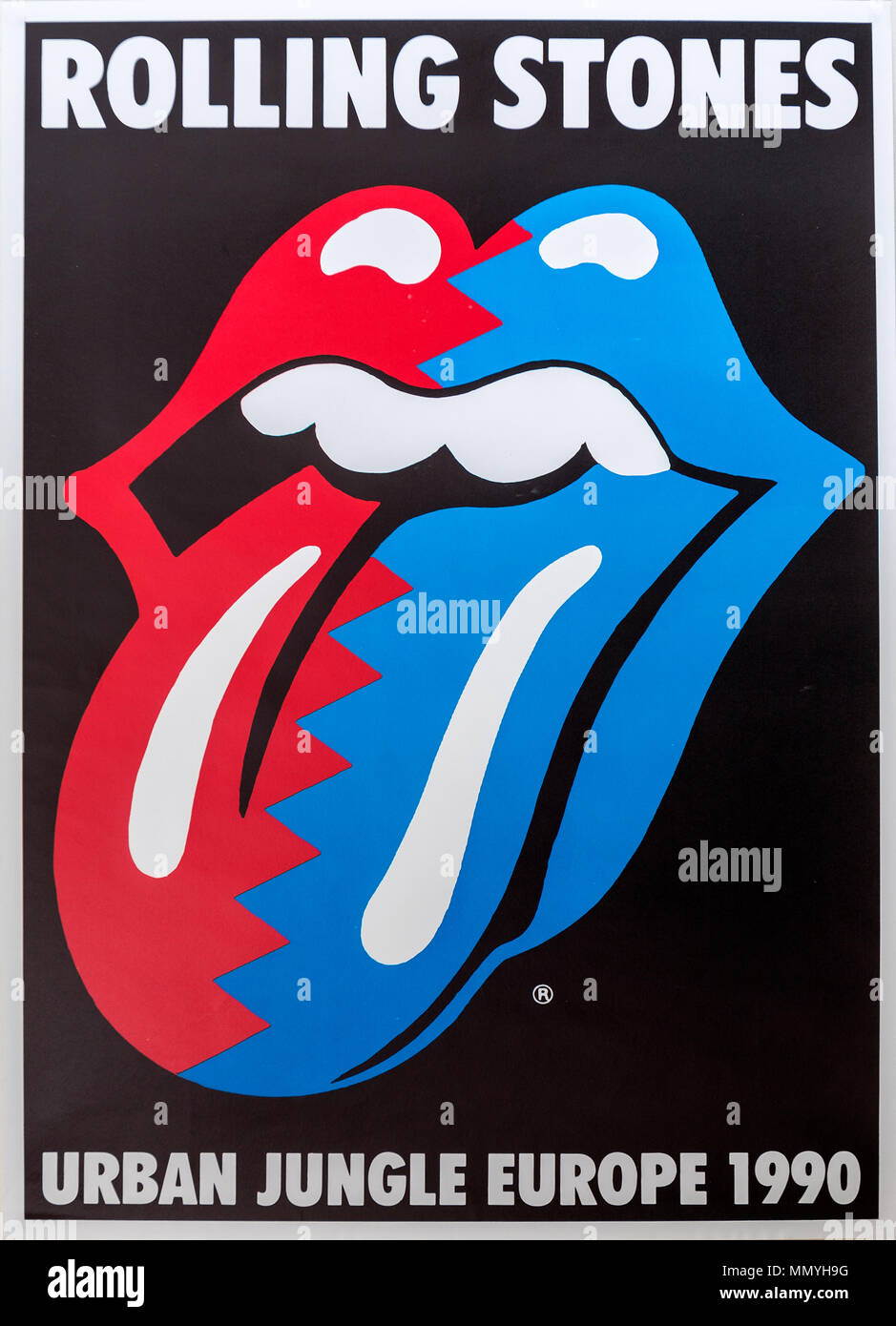Rolling Stones Urban Jungle tour, Europe 1990 Munchen Olympiastadion,  Musical concert poster Stock Photo