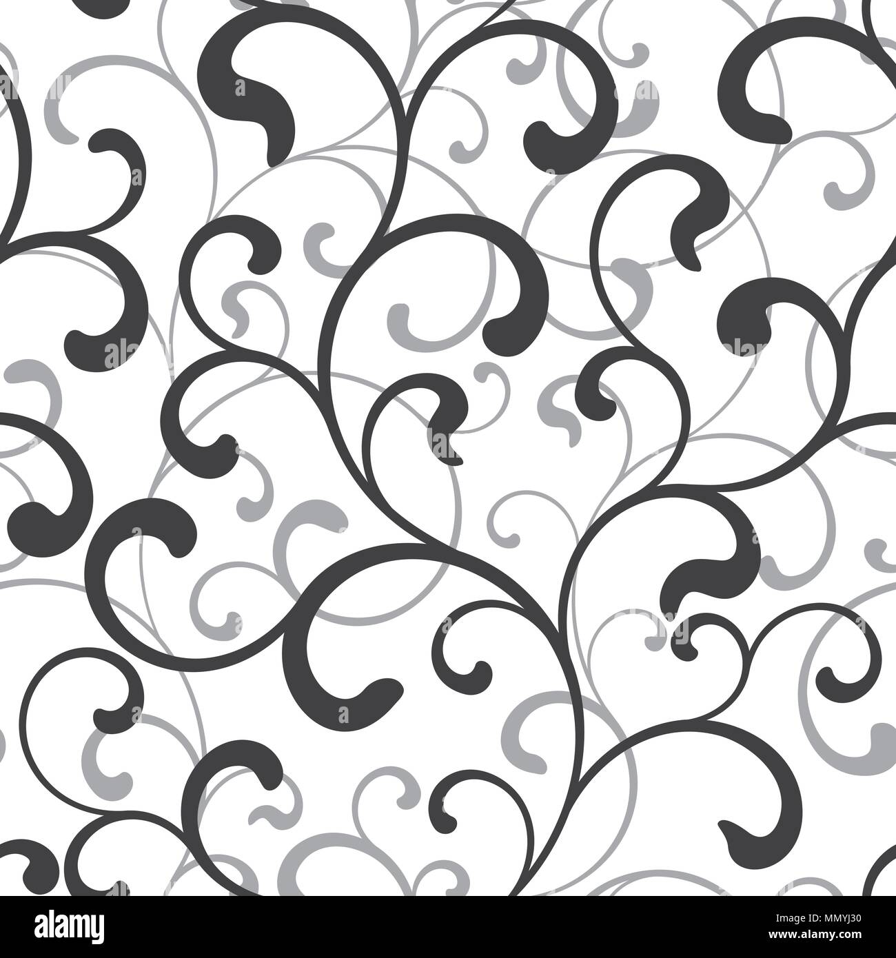 Seamless pattern of swirls isolated on a white background. Ideal for ...