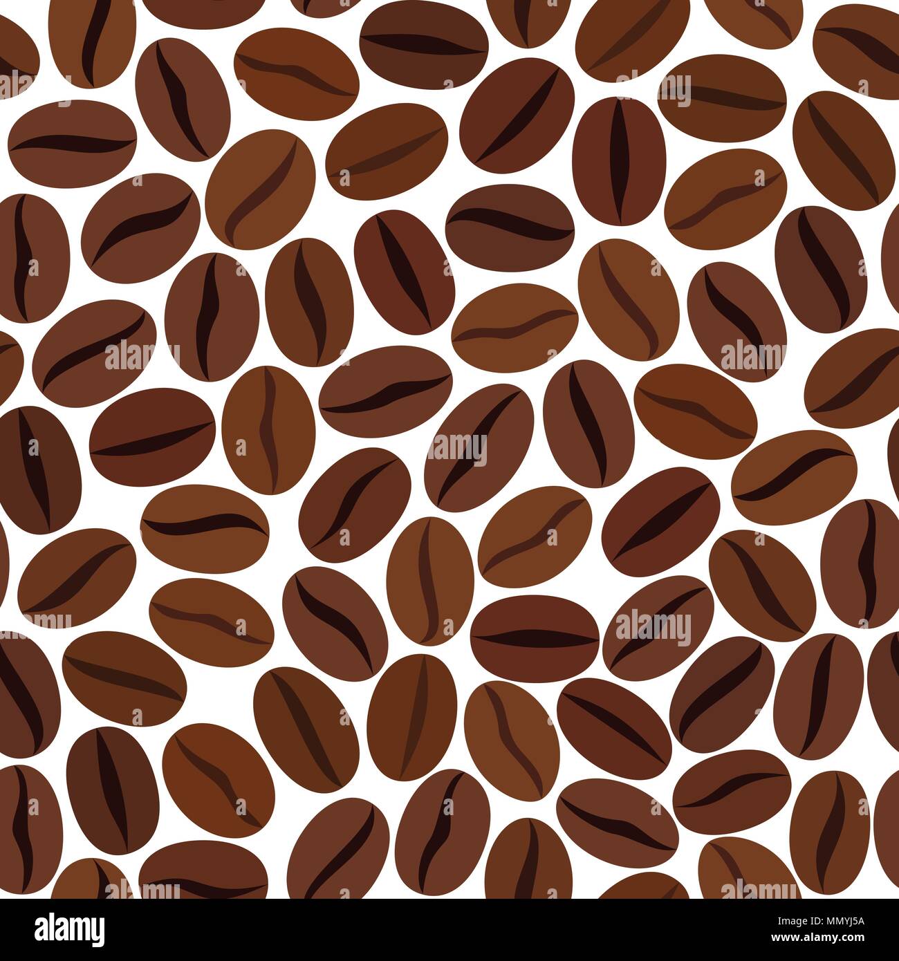Seamless pattern with coffee beans isolated on a white background. It ...