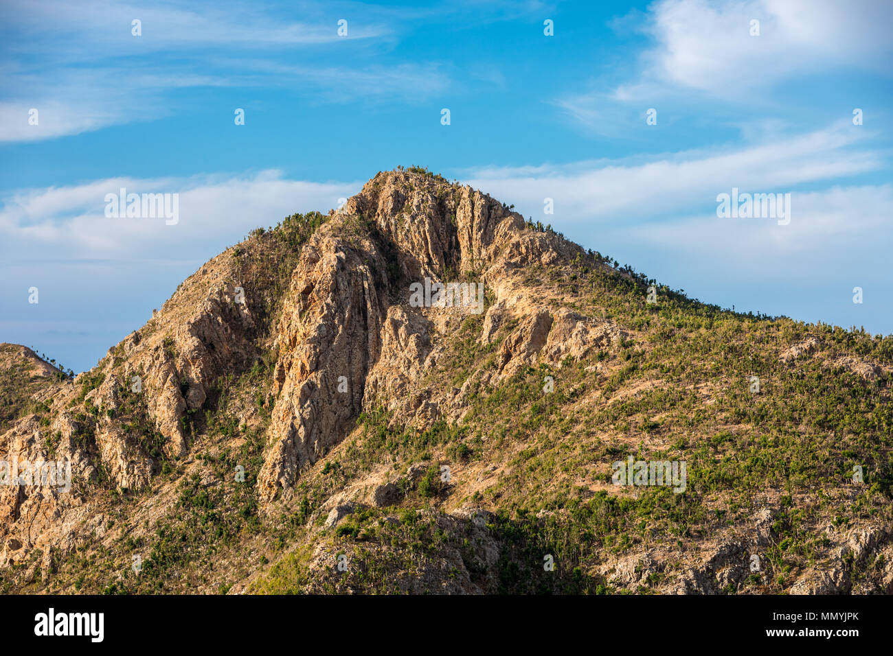 mountain in St Barts Stock Photo