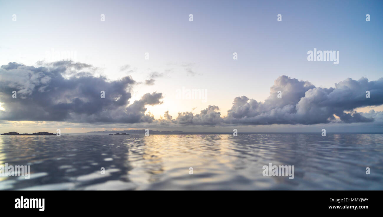 reflection of the sky in a pool in st barts Stock Photo
