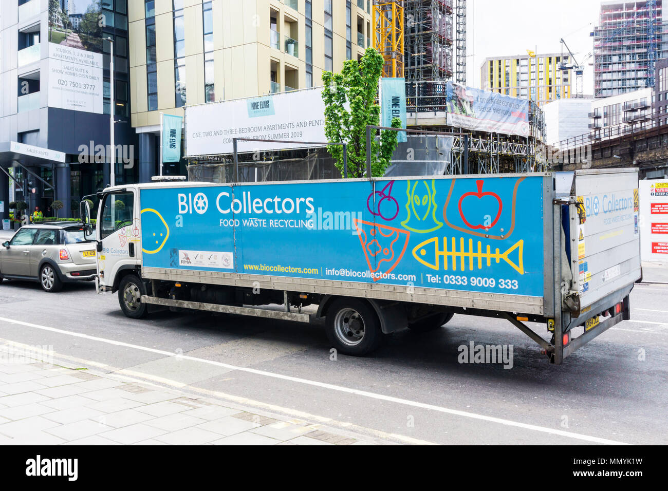 A Bio Collectors food waste recycling collection lorry in South London Stock Photo