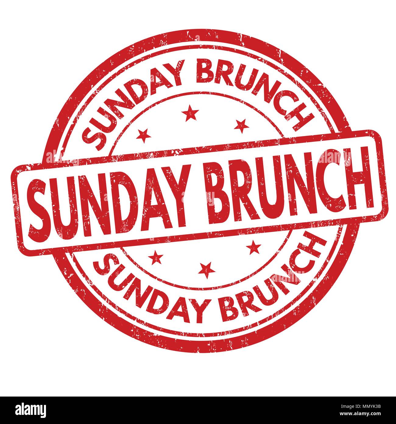 Sunday brunch grunge rubber stamp on white background, vector illustration Stock Vector