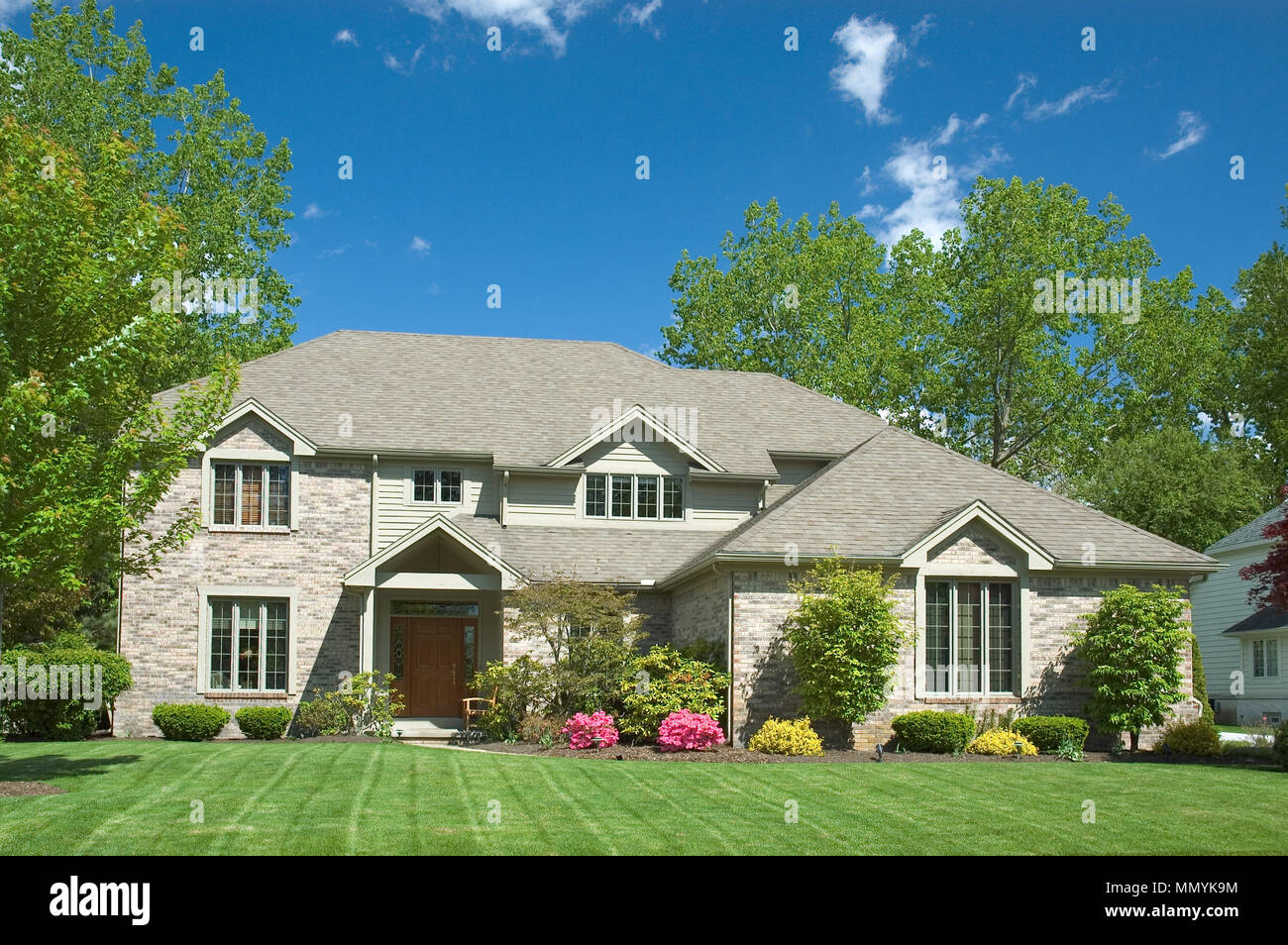 Beautiful Brown Two Story Brick Home A Typical Home In The Suburbs Of The United States Just One Of Many Homes In My Gallery Stock Photo Alamy