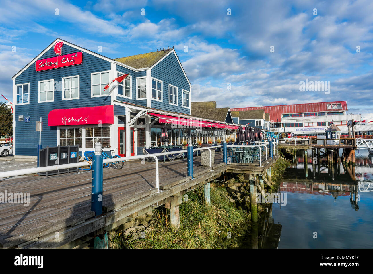 Seafood restaurant, Steveston Village, Richmond, British Columbia, Canada. Stock Photo