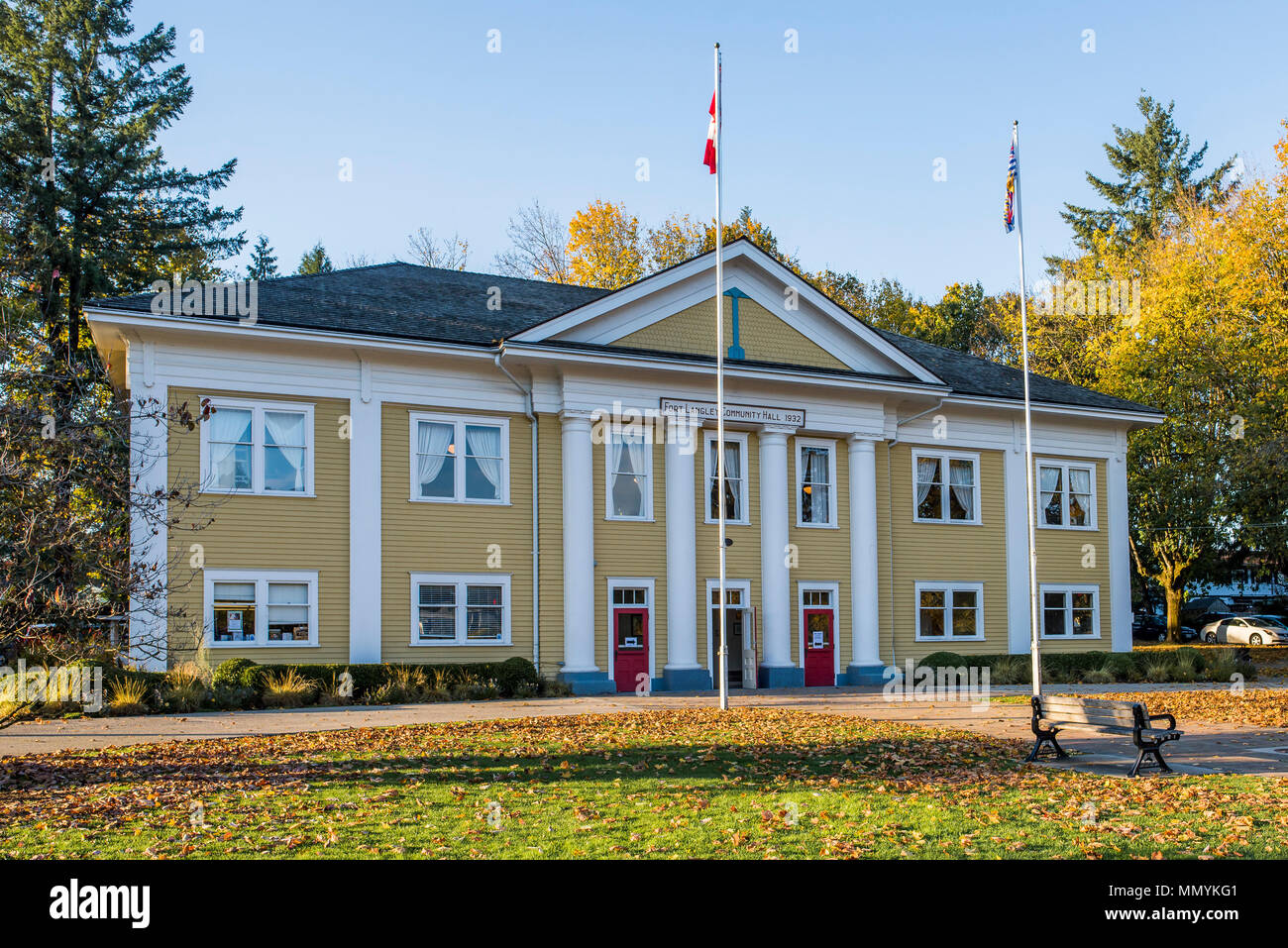 Fort Langley Community Hall, Fort Langley, British Columbia, Canada Stock Photo