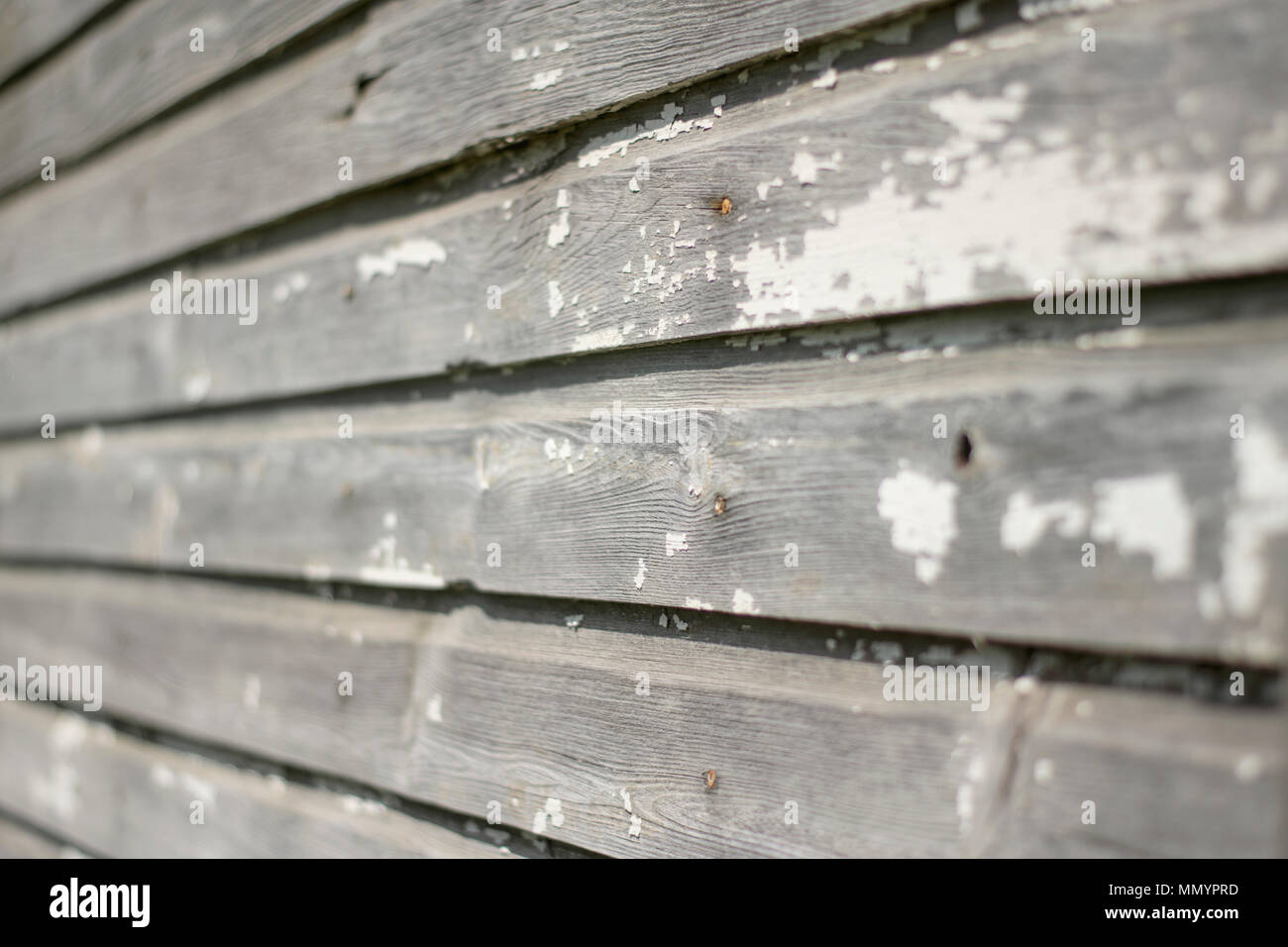 Close-up of side of an old barn at the 3rd Battlefield of Winchester at Fort Collier Stock Photo