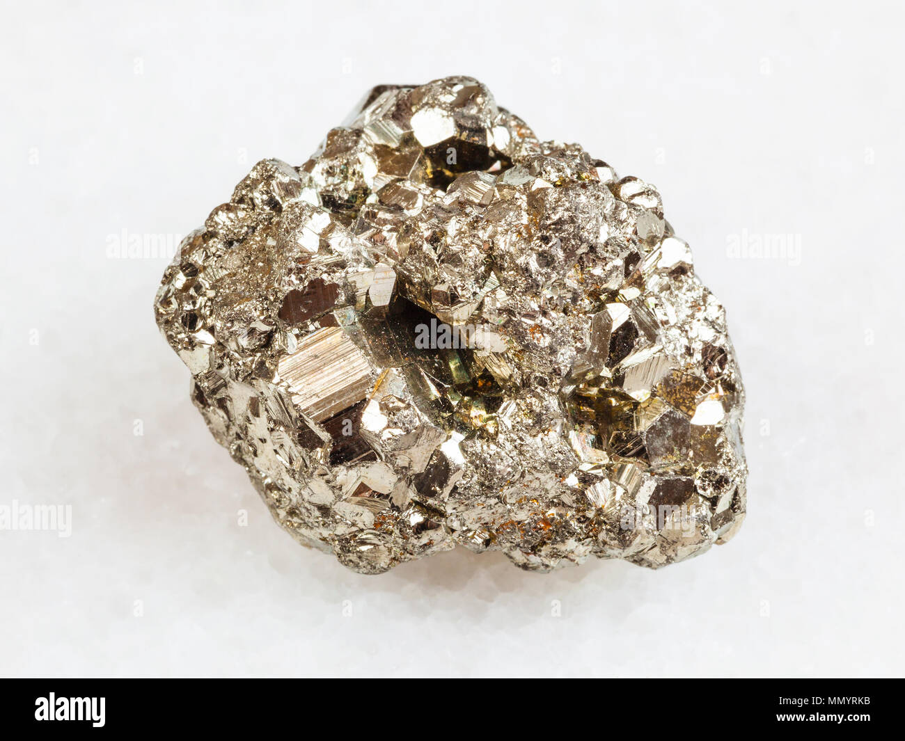 macro shooting of natural rock specimen - crystalline iron pyrite (fool ...