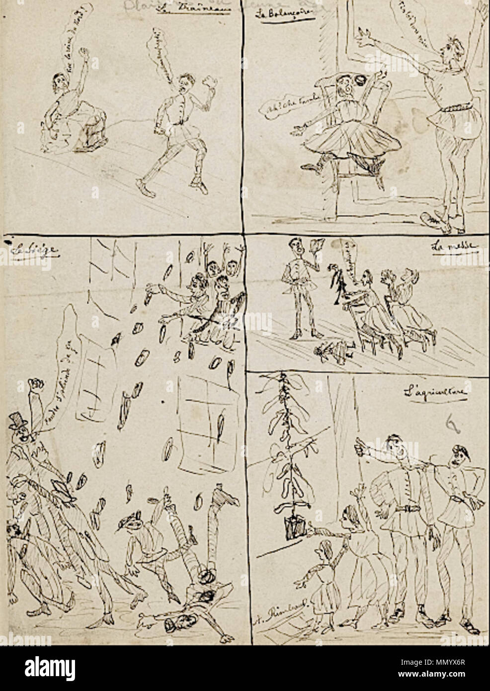 . English: Cartoons [Plaisir du jeune âge] by Arthur Rimbaud, aged 10 ...