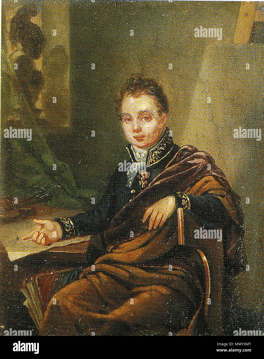 . Портрет А.И. Иванова, профессора АХ. 1824 ГРМ  . 1824.   Ivan Bugaevskiy-Blagodarniy  (1773–1859)     Alternative names English: The information about the life of the painter is fragmentary and discrepant. In particular, there are variants of the spelling of his family name: Bugaevskiy or Bogaevskiy, Blagodarniy or Blagodatniy (Russian: ?????????? or ??????????, ??????????? or ???????????). As well, there are variants of the painter’s patronymic: Vasilievich or Semyonovich (Russian: ?????????? or ?????????). ???????: ??????????? ?????? ???????? ????????? ??????? ?????????: «??????????» ??? « Stock Photo