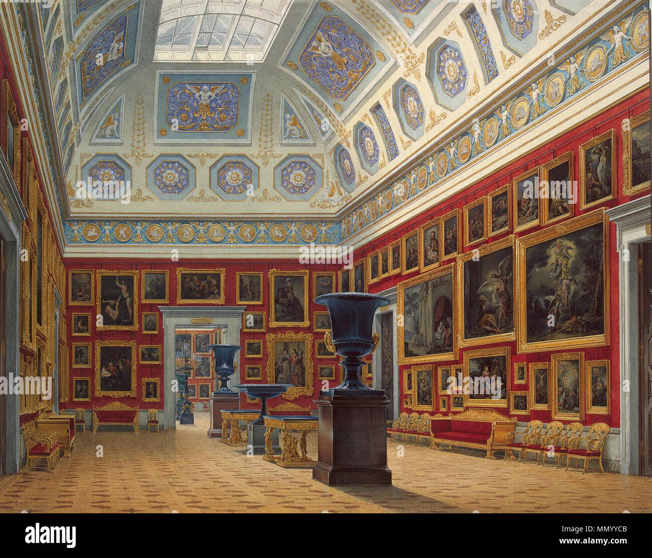 . English: Interiors of the New Hermitage. The Room of Spanish Art ...