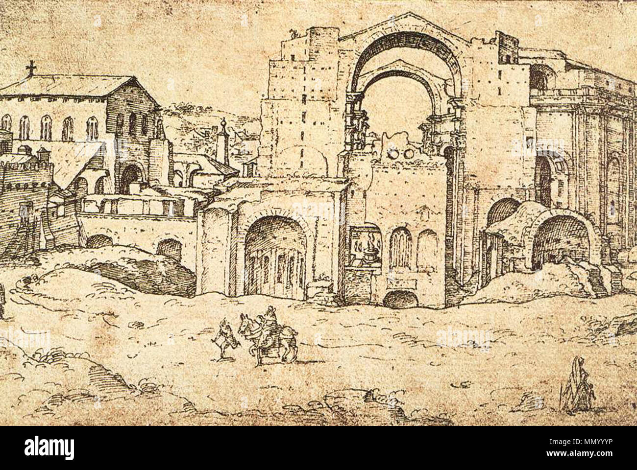 St. Peter's Basilica, under construction in 1536 by Marten van Heemskerck .  1536. Maarten van Heemskerck Alternative names Marten van Heemskerck,  Martinus van Heemskerck, Maarten van Heemskerk, Maertÿnus van Heemskerck  Description