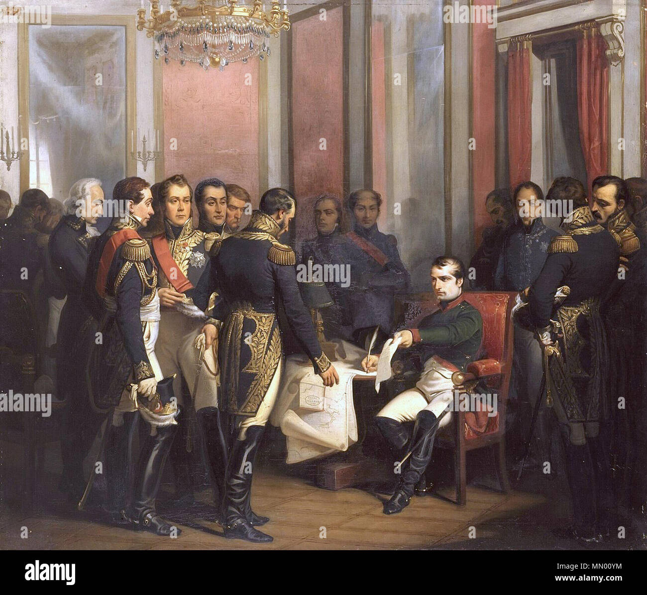 Bouchot - Napoléon signe son abdication à Fontainebleau 4 avril 1814 Stock Photo