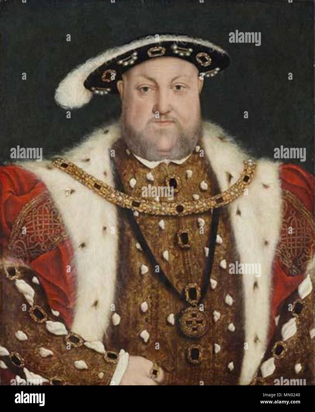 .  English: Portrait of Henry VIII of England (1491–1547; reigned 1509–47), oil on oak panel  Henry VIII. 2nd half 16th century. Henry VIII Art Gallery of Ontario Stock Photo