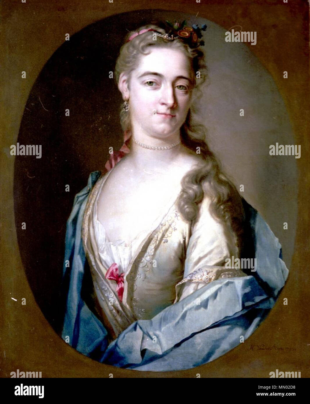 .  Español: Dama de la familia Gurdon  . 1733. Herman van der mijn-miss gurdon Stock Photo