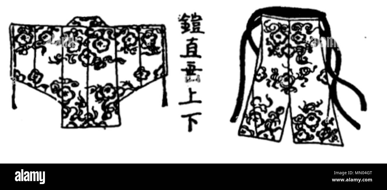 English: An Edo period Japanese wood block print of a shitagi, a type of  shirt worn under samurai armour. 1735. Hayakawa Kyuukei 1089 Samurai  wearing shitagi Stock Photo - Alamy