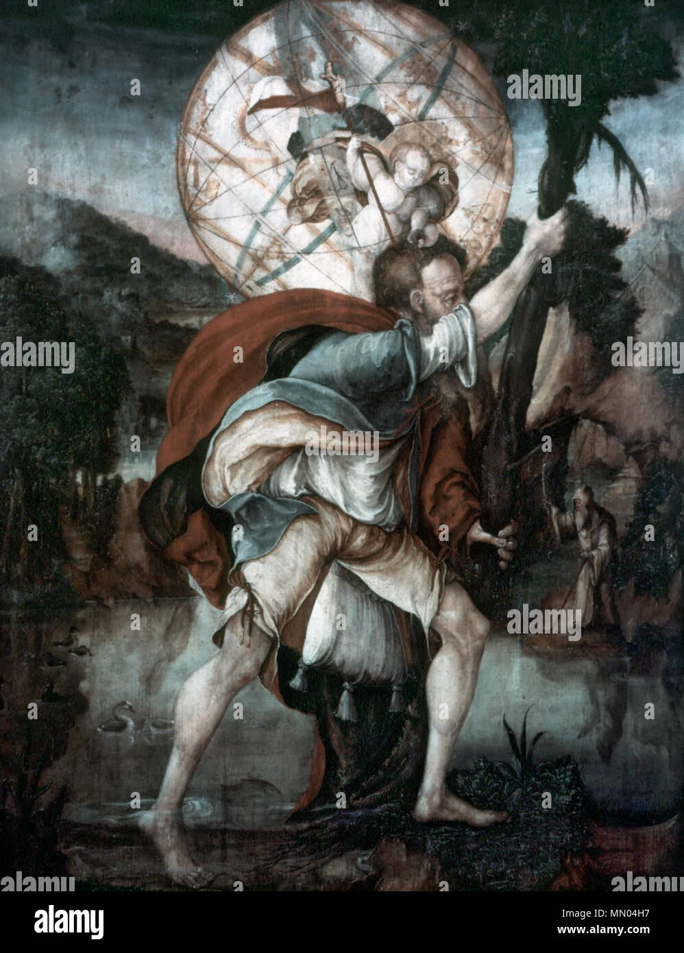 Heiliger Christophorus, 1523-1524. von Titian: Kunstdruck