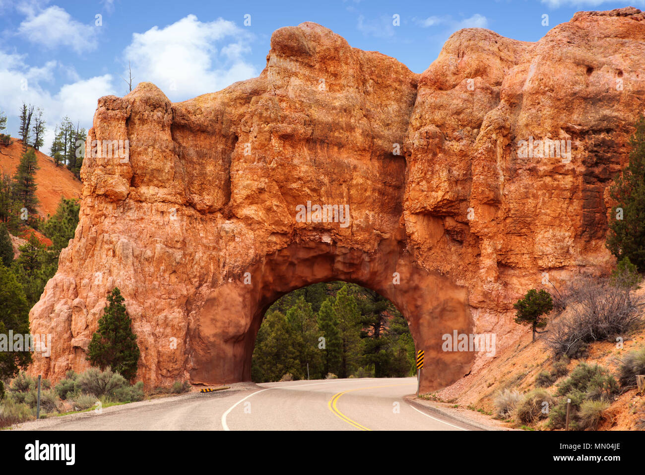 Red Stone Arch On Highway 12 To Bryce Canyon Utah Usa This Man Made