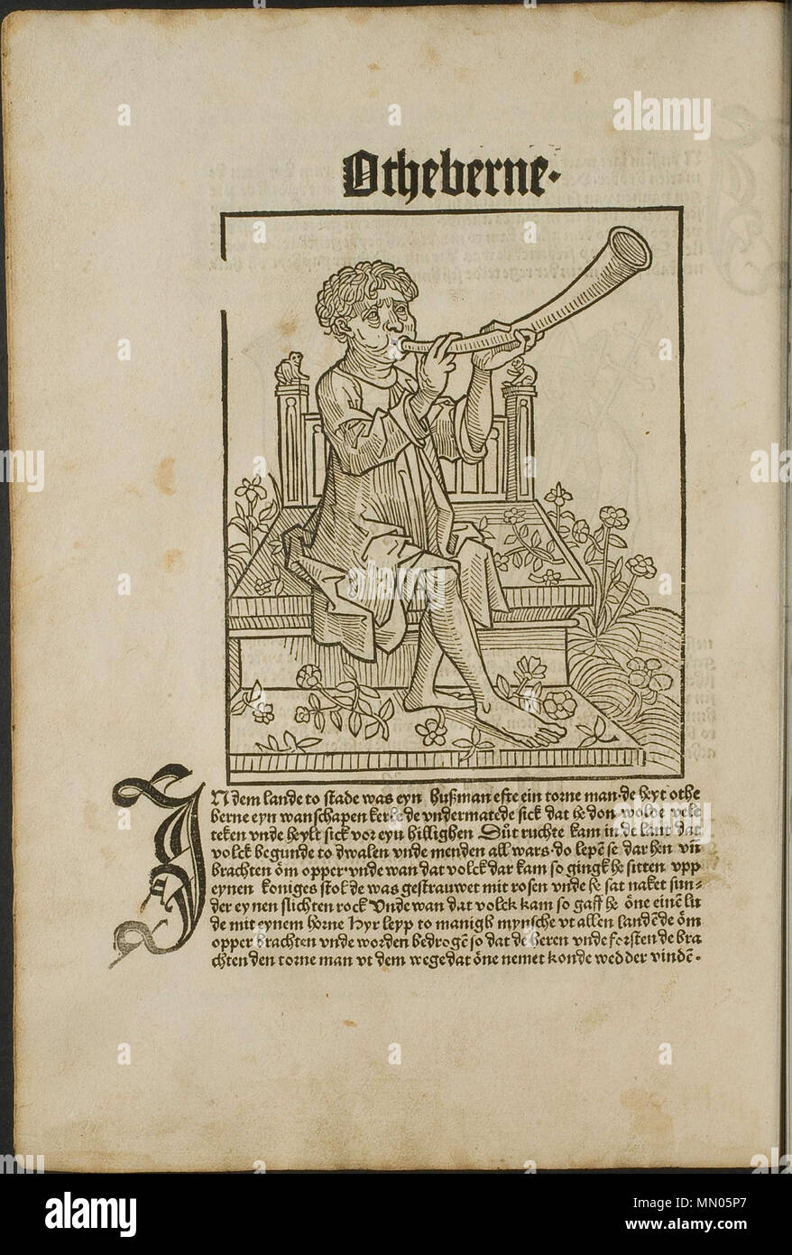 . Otbert, the miracle worker from Bockel. Illustration from the incunabulum: Cronecken der Sassen (The Chronicles of Saxony) printed by Peter Schöffer in Mainz.  . 1492. Conrad Bote (Konrad Botho) (= author of book, not the woodcutter!) Hornblower p00324 Stock Photo