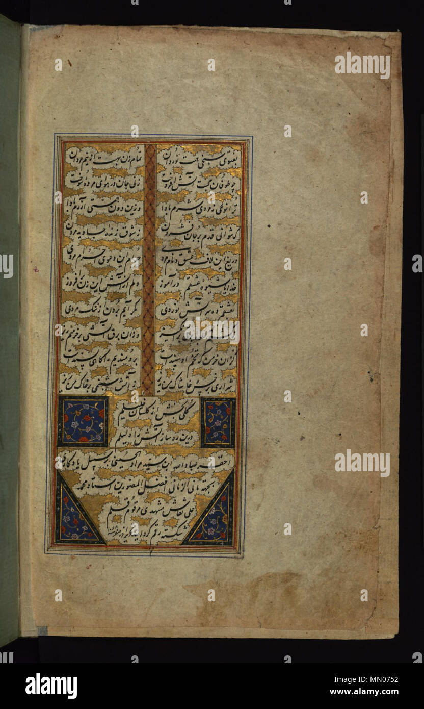 W.649.21b Ibn Sayyid Murad al-Husayni - Illuminated Tailpiece with Colophon - Walters W64921B - Full Page Stock Photo